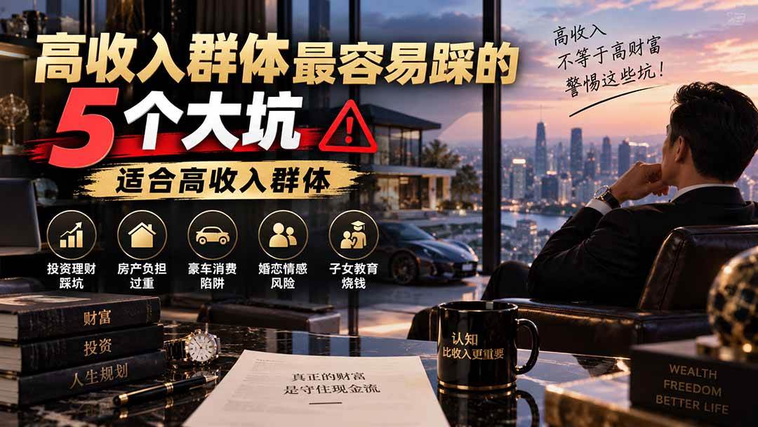 （20289期）付费文章：高收入群体最容易踩的5个大坑，适合高收入群体-离锋创库