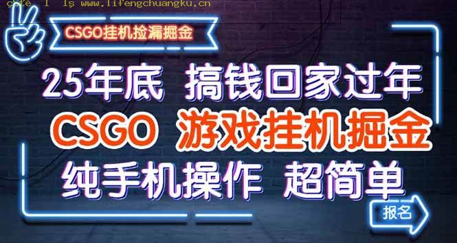 (16343期)25年底搞钱回家过年,CSGO游戏挂机掘金,纯手机操作超简单-离锋创库