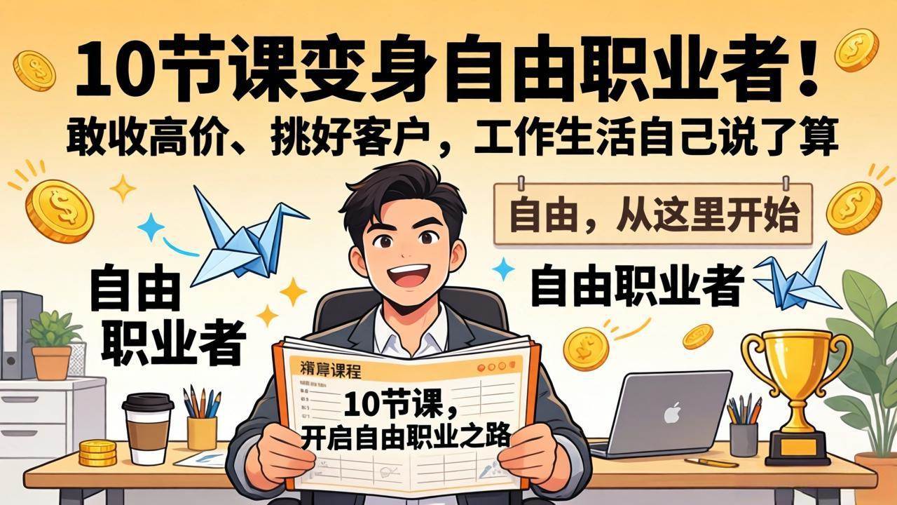 （17663期）10 节课变身自由职业者！敢收高价、挑好客户，工作生活自己说了算-离锋创库