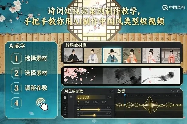 【精】古诗词短视频案例制作教学，手把手教你用AI制作中国风类型短视频-离锋创库