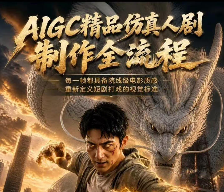 AIGC精品仿真人剧豢龙人全流程制作解析2026，国风仿真人创作+打斗剧情+人设编排，一站式AI短剧入门-离锋创库
