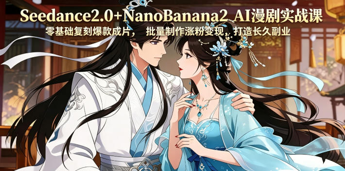 Seedance2.0+NanoBanana2 AI漫剧实战课，零基础复刻爆款成片涨粉变现，打造长久副业收益-离锋创库