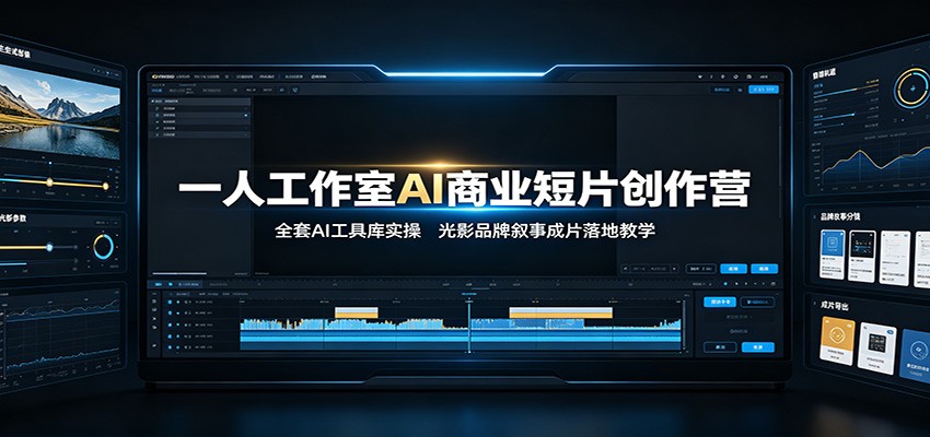 一人工作室AI商业短片创作营:全套AI工具库实操,光影品牌叙事成片落地教学-离锋创库