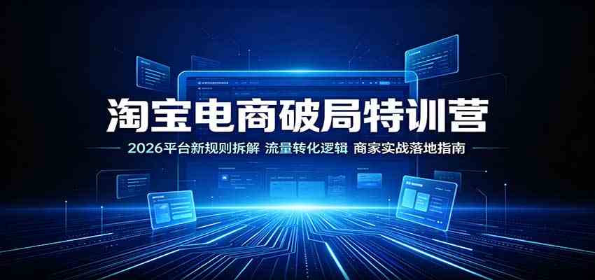 淘宝电商破局特训营:2026平台新规则拆解,流量转化逻辑,商家实战落地指南-离锋创库