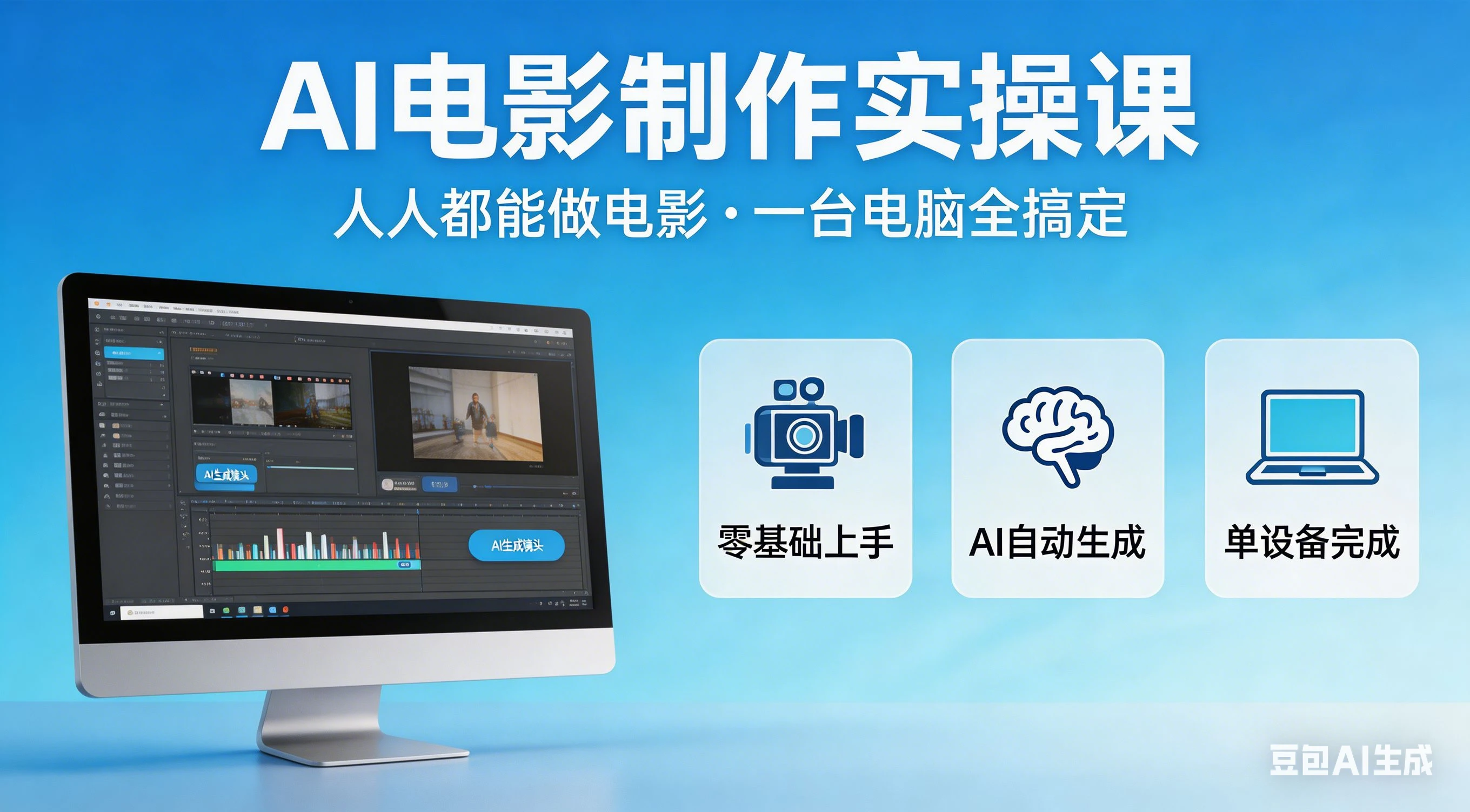 【精】AI电影制作实操课，人人都能做电影，一台电脑全搞定-离锋创库