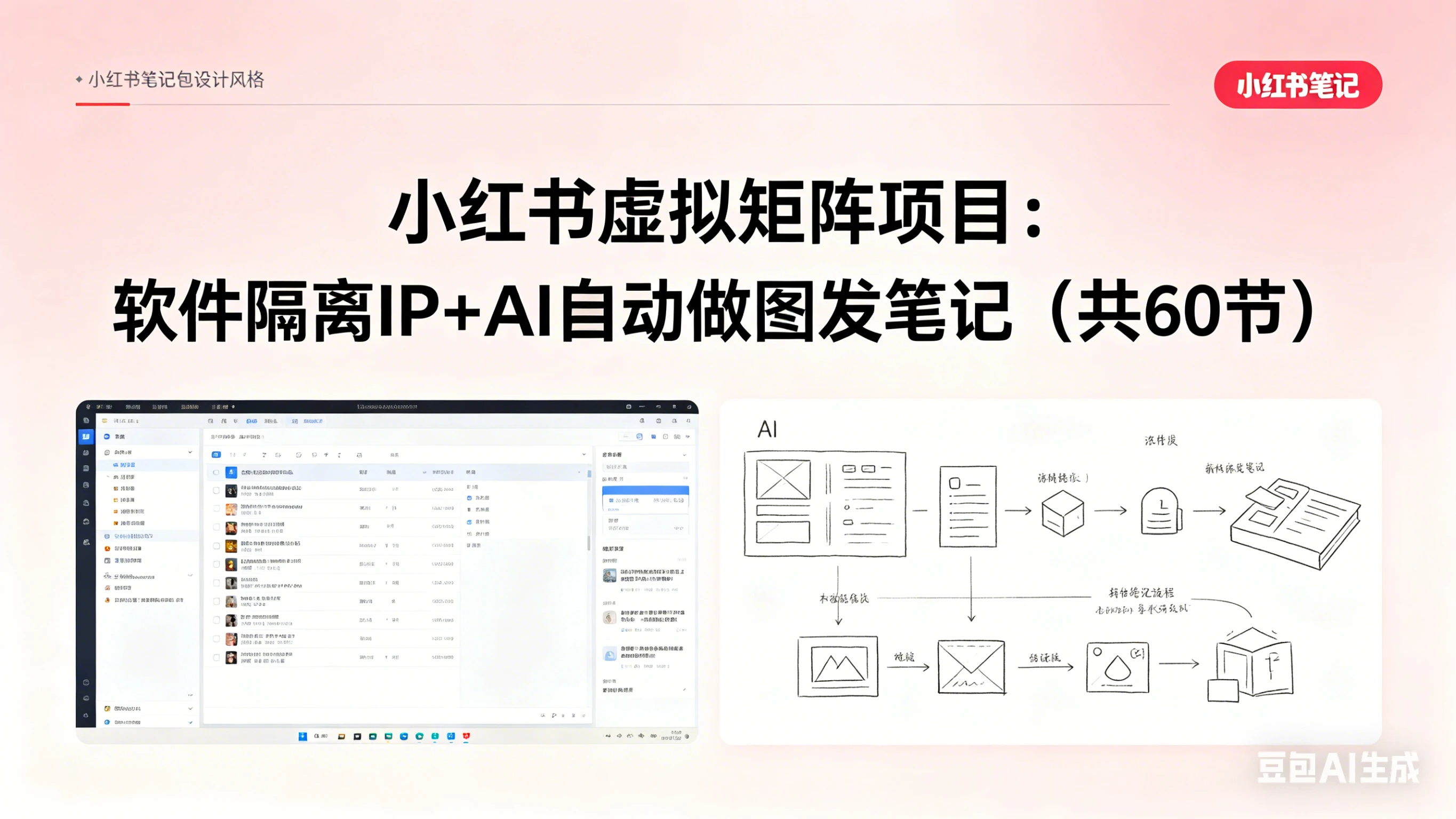 【精】小红书虚拟矩阵项目:软件隔离IP+AI自动做图发笔记(共60节)-离锋创库