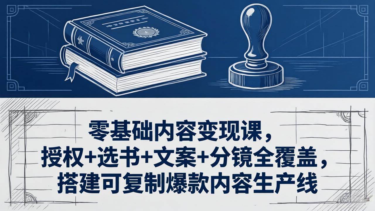 （18243期）零基础内容变现课，授权+选书+文案+分镜全覆盖，搭建可复制爆款内容生产线-离锋创库