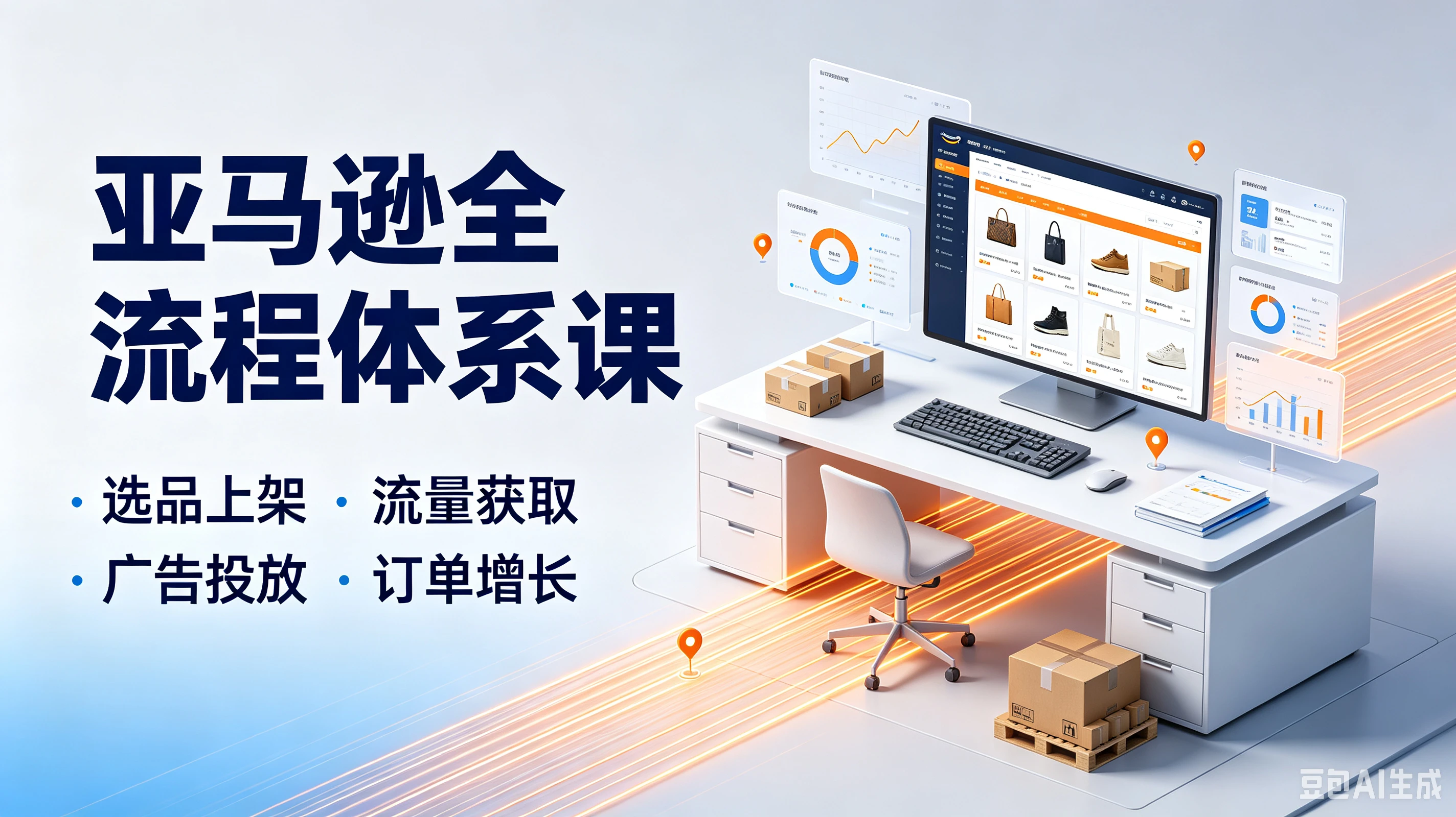 【精】亚马逊全流程体系课，选品上架·流量获取广告投放·订单增长-离锋创库
