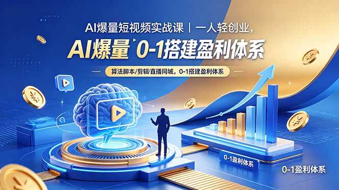 （18652期）AI爆量短视频实战课｜一人轻创业，算法脚本剪辑直播同城，0-1搭建盈利体系-离锋创库