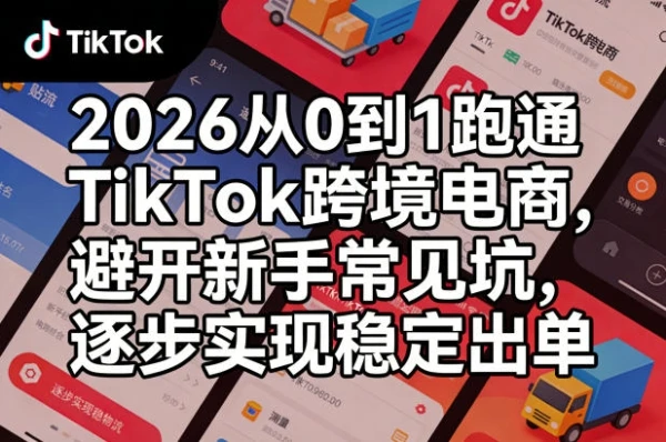 【精】2026从0到1跑通TikTok跨境电商，避开新手常见坑，逐步实现稳定出单（更新0414）-离锋创库