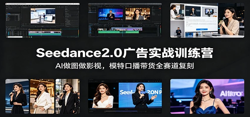 【精】Seedance2.0广告实战训练营：AI做图做影视，模特口播带货全赛道复刻-离锋创库