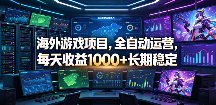 海外游戏项目，全自动运营，每天收益1000+长期稳定【揭秘】-离锋创库