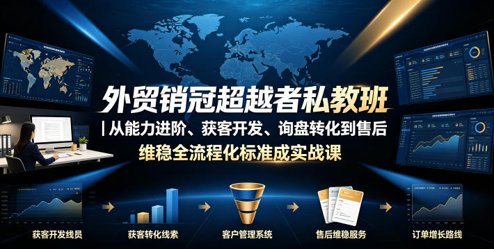 外贸销冠超越者私教班｜从能力进阶、获客开发、询盘转化到售后维稳全流程标准化成交实战课-离锋创库