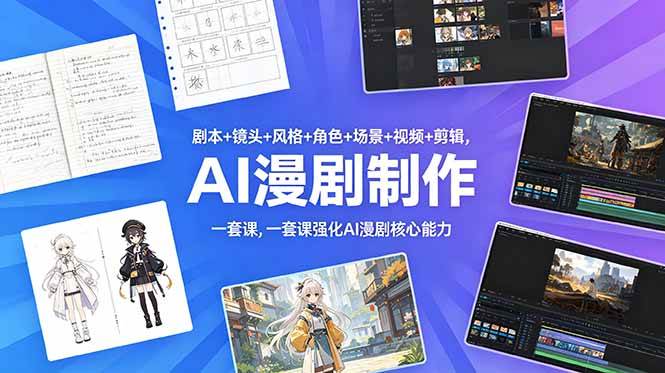 (18734期)剧本+镜头+风格+角色+场景+视频+剪辑,一套课强化AI漫剧核心能力-离锋创库