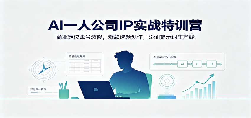 AI一人公司IP实战特训营:商业定位账号装修,爆款选题创作,Skill提示词生产线-离锋创库