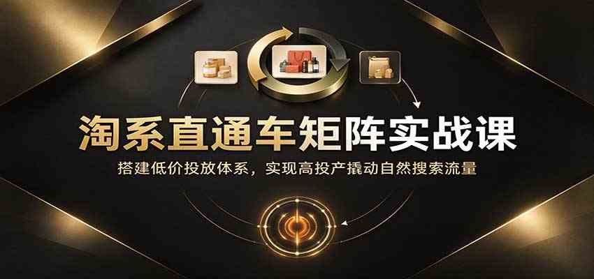 淘系直通车矩阵实战课：搭建低价投放体系，实现高投产撬动自然搜索流量-离锋创库
