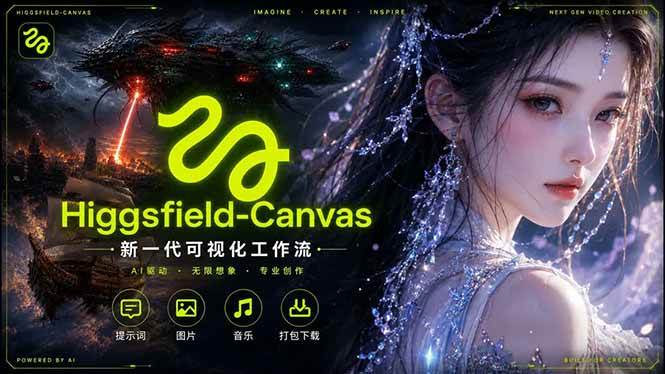 （18502期）Higgsfield Canvas AI视频制作详解，节点式工作流搭建，重构新式视频创作完整教程-离锋创库