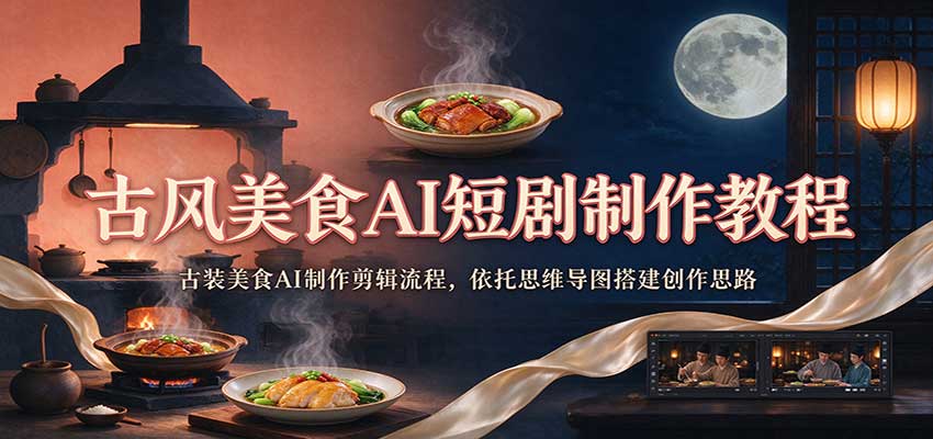 古风美食AI短剧制作教程:古装美食AI制作剪辑流程,依托思维导图搭建创作思路 古风美食AI短剧制作教程:古装美食AI制作剪辑流程,依托思维导图搭建创作思路