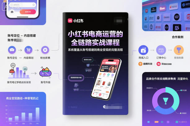 小红书电商运营的全链路实战课程,系统覆盖从账号搭建到商业变现的完整流程-离锋创库