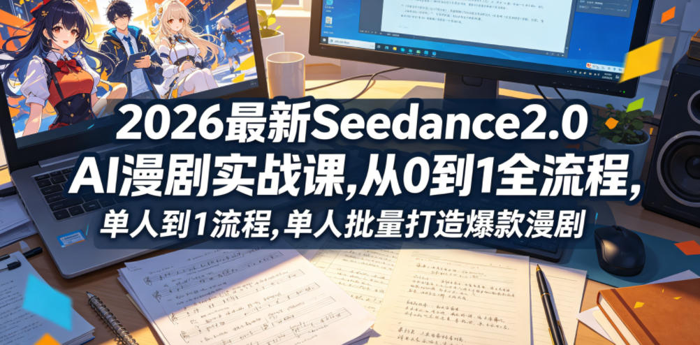 2026最新Seedance2.0 AI漫剧实战课,，从0到1全流程，单人批量打造爆款漫剧-离锋创库