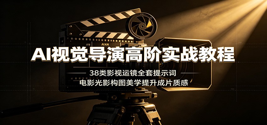 AI视觉导演高阶实战教程:38类影视运镜全套提示词,电影光影构图美学提升成片质感-离锋创库