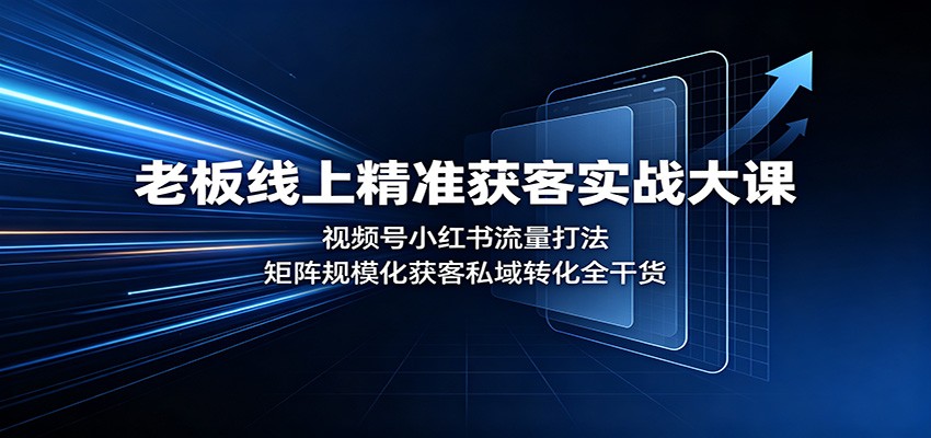 老板线上精准获客实战大课：视频号小红书流量打法，矩阵规模化获客私域转化全干货-离锋创库
