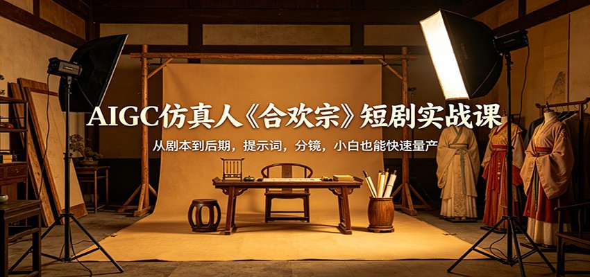 AIGC仿真人《合欢宗》短剧实战课：从剧本到后期，提示词，分镜，小白也能快速量产-离锋创库