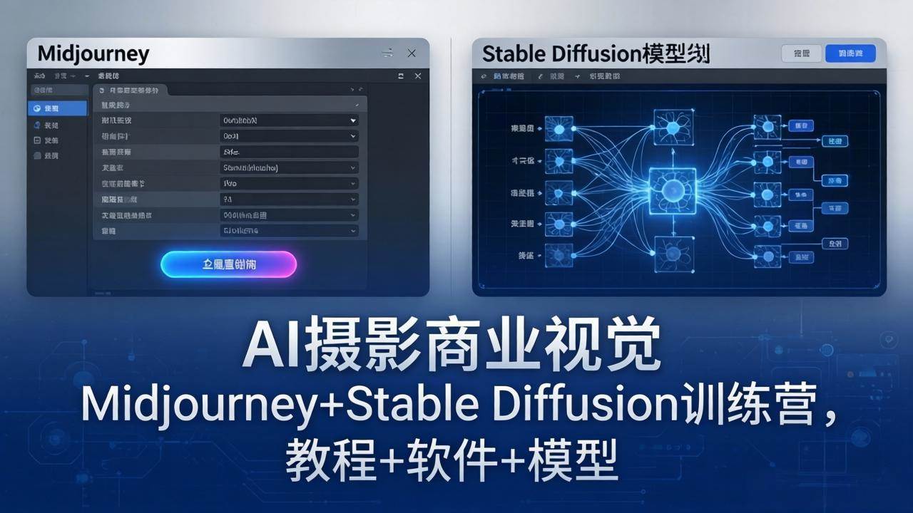（18271期）AI摄影商业视觉Midjourney+Stable Diffusion训练营，教程+软件+模型-离锋创库