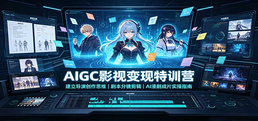 AIGC影视变现特训营：建立导演创作思维，剧本分镜剪辑，AI漫剧成片实操指南-离锋创库