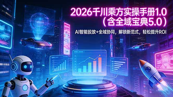 （17625期）2026 千川乘方实操手册 1.0（含全域宝典 5.0）AI 智能投放+全域协同，解锁新范式，轻松提升ROI-离锋创库