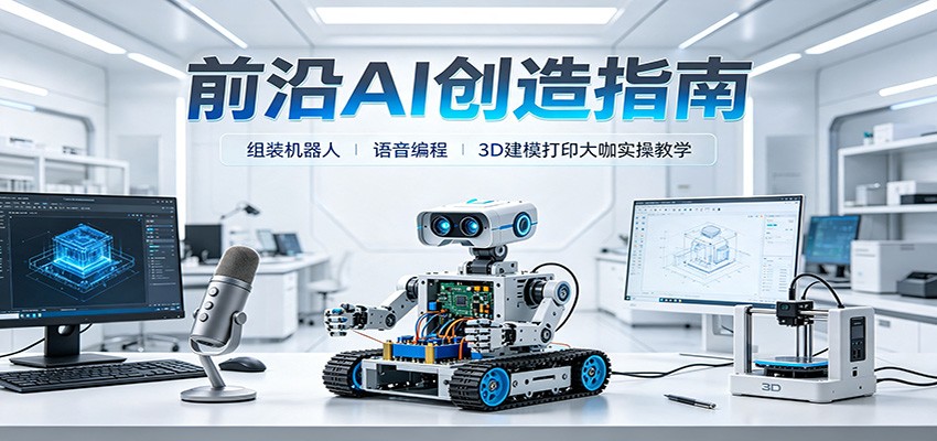 前沿AI创造指南：组装机器人、语音编程、3D建模打印大咖实操教学-离锋创库
