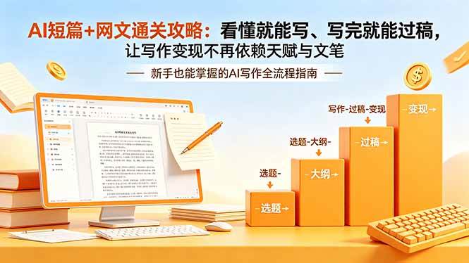（19655期）AI短篇+网文通关攻略-更新：看懂就能写、写完就能过稿，让写作变现不再依赖天赋与文笔-离锋创库