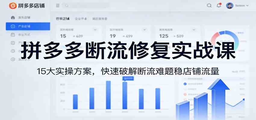 拼多多断流修复实战课：15大实操方案，快速破解断流难题稳店铺流量-离锋创库