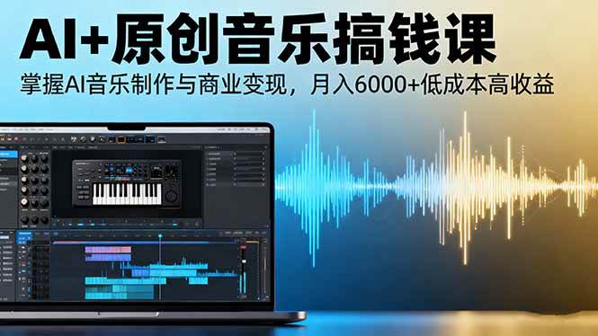 (16324期)AI+原创音乐搞钱课:掌握AI音乐制作与商业变现,月入6000+低成本高收益-离锋创库