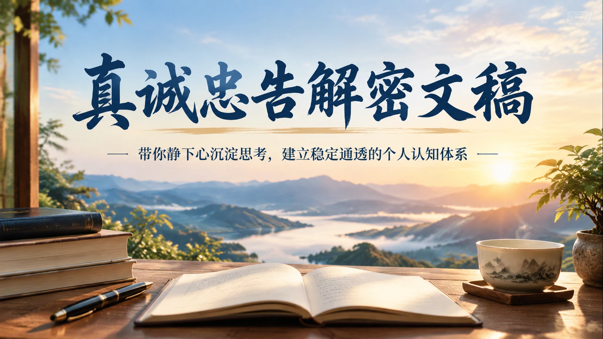 真诚忠告解密文稿，带你静下心沉淀思考，建立稳定通透的个人认知体系-离锋创库