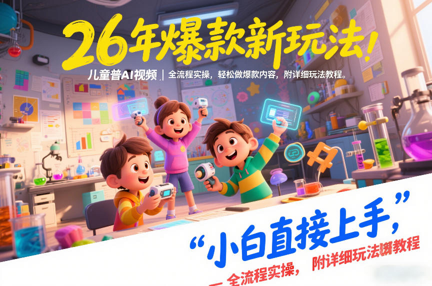 26年爆款新玩法，儿童科普AI视频，全流程实操，轻松做爆款内容，小白直接上手，附详细玩法教程-离锋创库