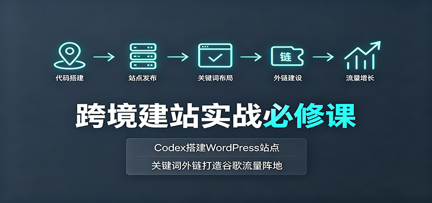 跨境建站实战必修课：Codex搭建WordPress站点，关键词外链打造谷歌流量阵地-离锋创库