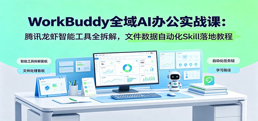 WorkBuddy全域AI办公实战课：腾讯龙虾智能工具全拆解，文件数据自动化Skill落地教程-离锋创库