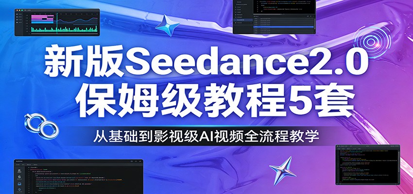 新版Seedance2.0保姆级教程5套：从基础到影视级AI视频全流程教学-离锋创库