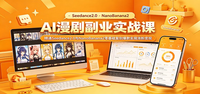 AI漫剧副业实战课：精通Seedance2.0与NanoBanana2零基础复刻爆款实现涨粉变现-离锋创库