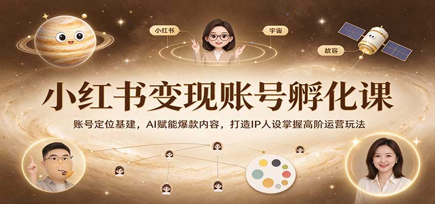 小红书变现账号孵化课：账号定位基建，AI赋能爆款内容，打造IP人设掌握高阶运营玩法-离锋创库