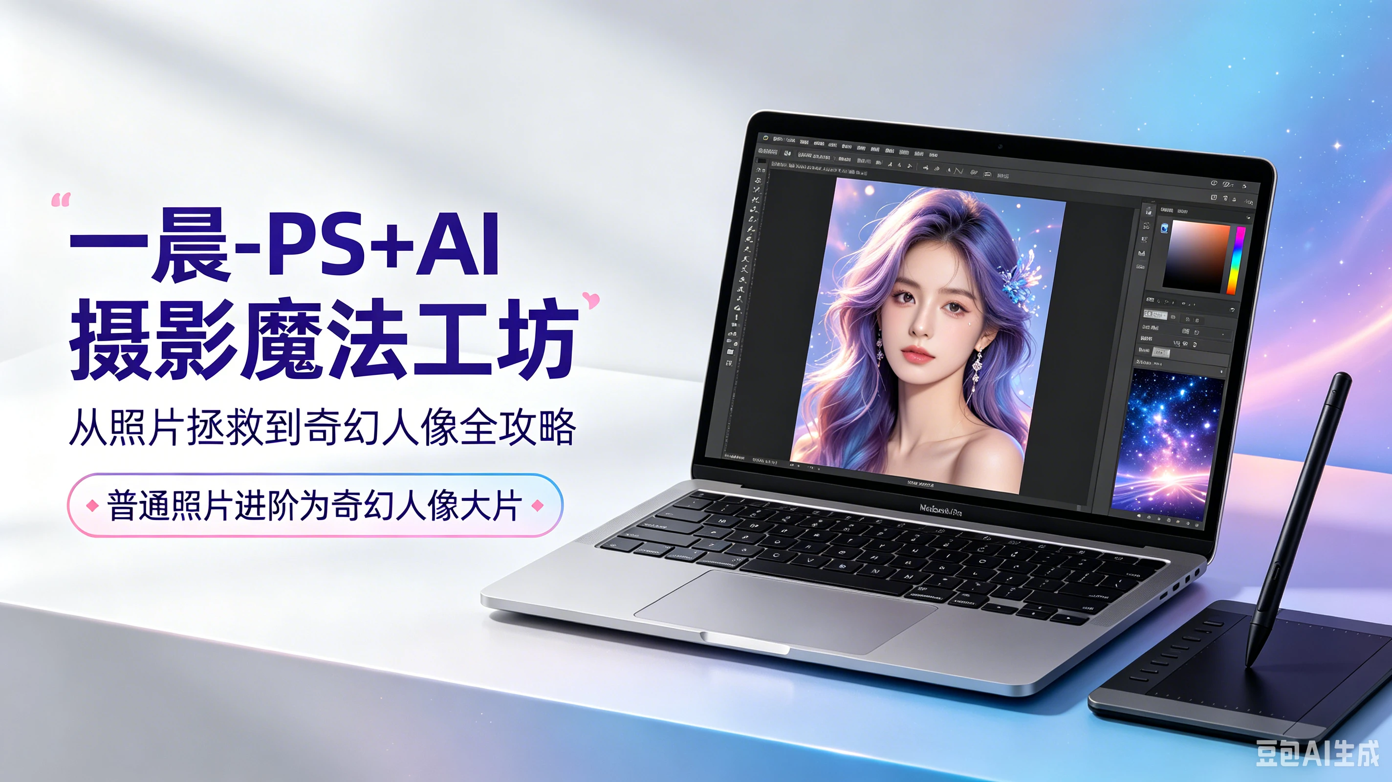 【精】一晨-PS+AI 摄影魔法工坊从照片拯救到奇幻人像全攻略-离锋创库
