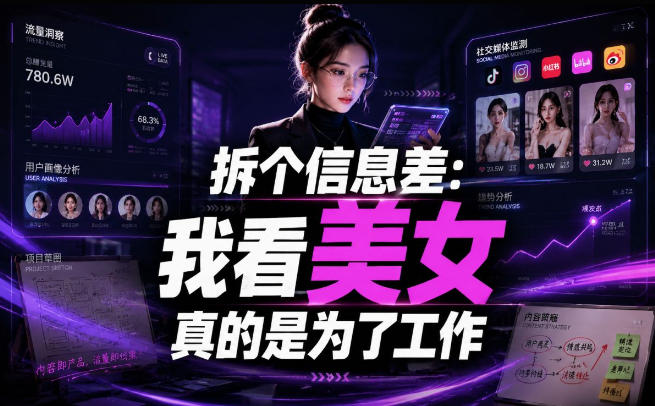 【理直气壮】我给看美女找了一个非常恰当的理由，信息差项目-离锋创库