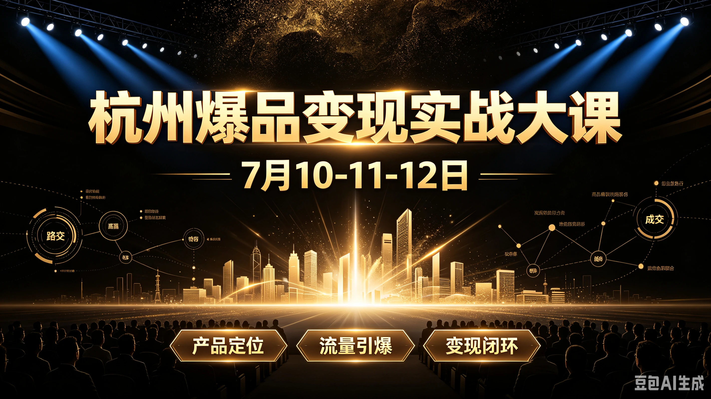 【精】杭州爆品变现实战大课,7月10-11-12日,产品定位、流量引爆、变现闭环-离锋创库