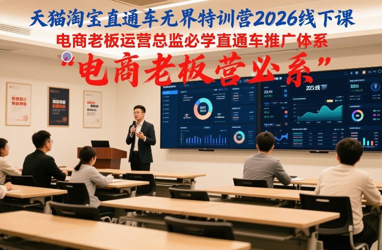 天猫淘宝直通车无界特训营2026线下课，电商老板运营总监必学直通车推广体系-离锋创库
