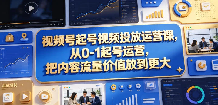 【精】视频号起号视频投放运营课，从0-1起号运营，把内容流量价值放到更大-离锋创库