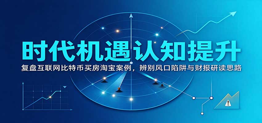 时代机遇认知提升:复盘互联网比特币买房淘宝案例,辨别风口陷阱与财报研读思路-离锋创库