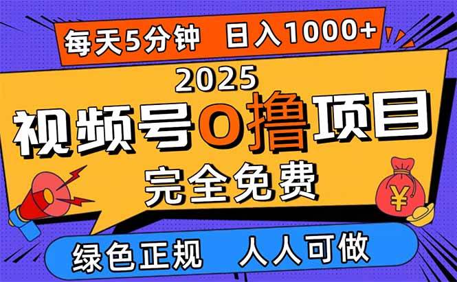图片[1]-（16388期）2025视频号0撸项目，5分钟一个号，日入1000+，人人可做-离锋创库