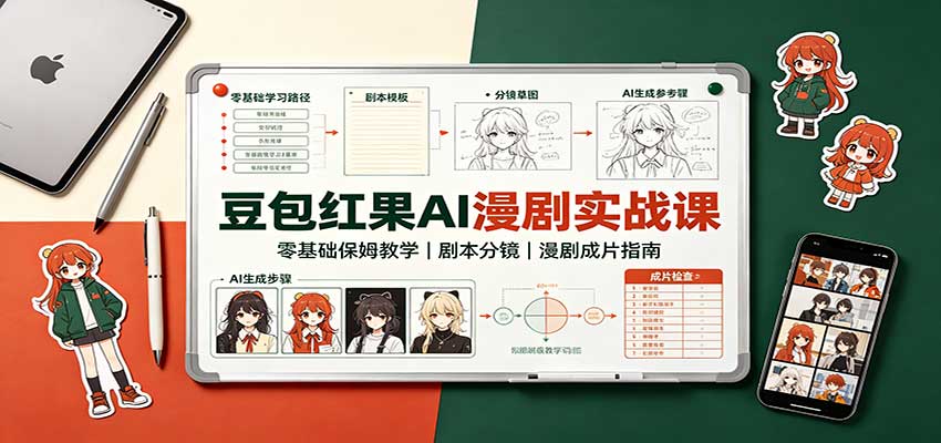 豆包红果AI漫剧实战课：零基础保姆教学，剧本分镜，漫剧成片指南-离锋创库