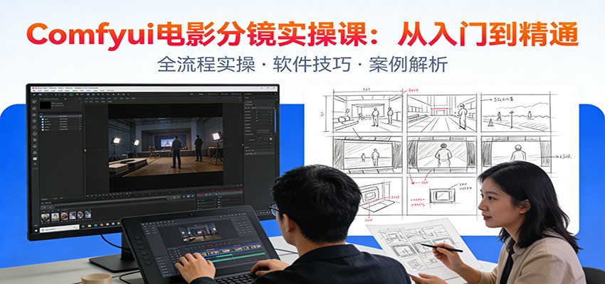 ComfyUI电影分镜实操课：分镜一致性，全流程AI视频制作，零基础也能做专业分镜-离锋创库
